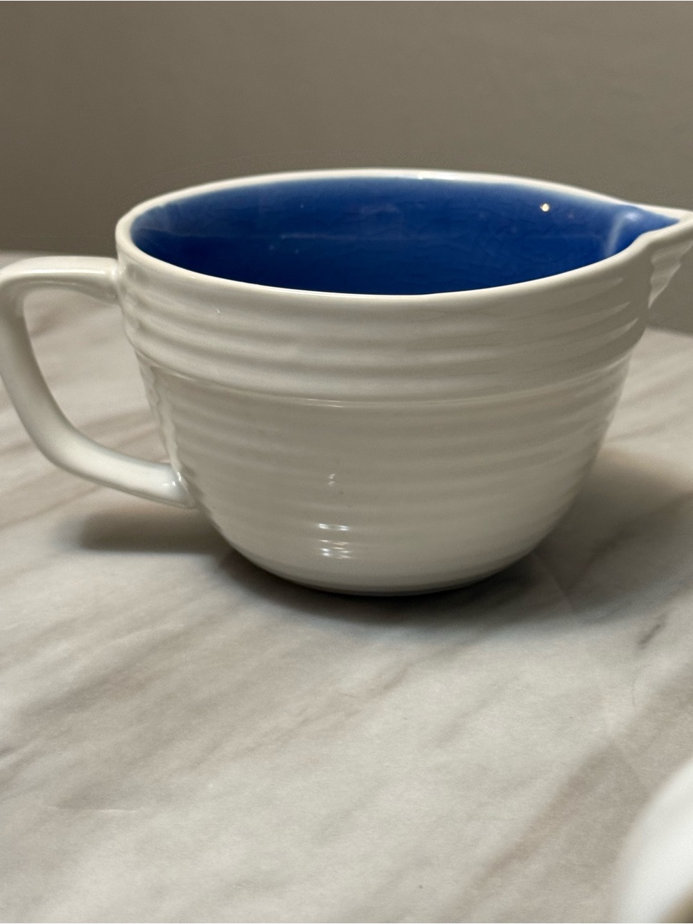Master Class Ceramic 1 1/2 Cup White Cup With Spout Handle